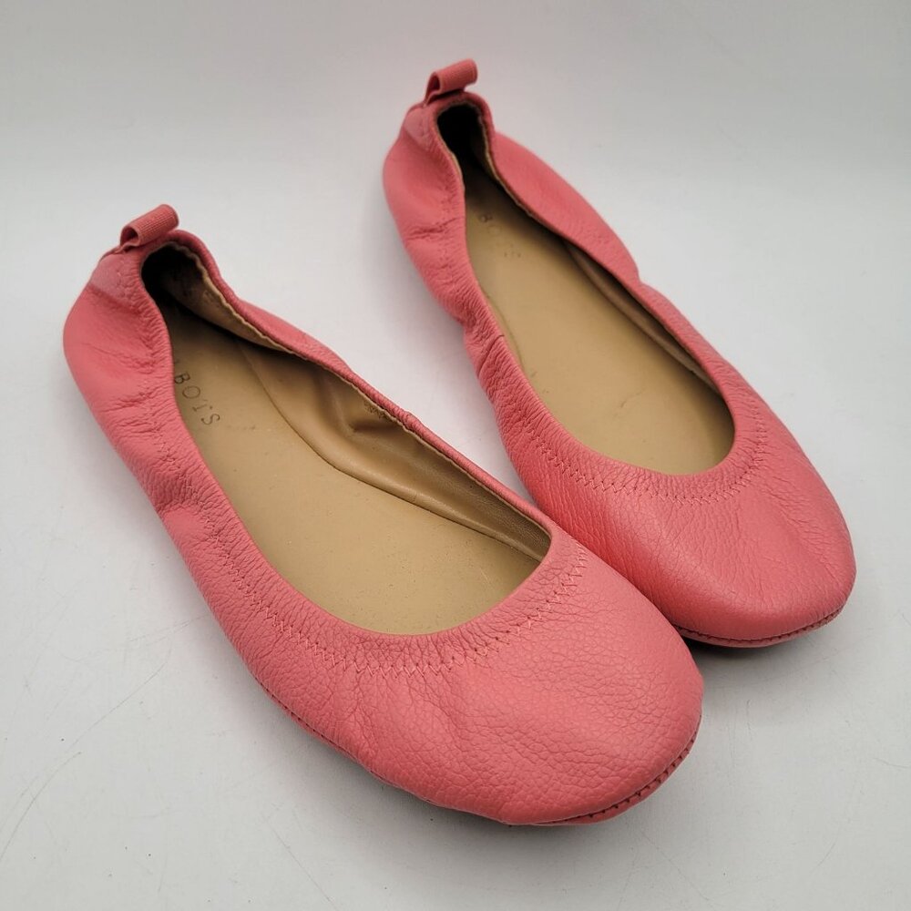 Talbots Coral Pink Leather Ballet Flats